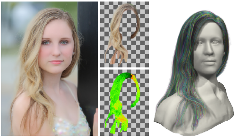 AutoHair: Fully Automatic Hair Modeling from a Single Image (Chai et al., SIGGRAPH 2016)